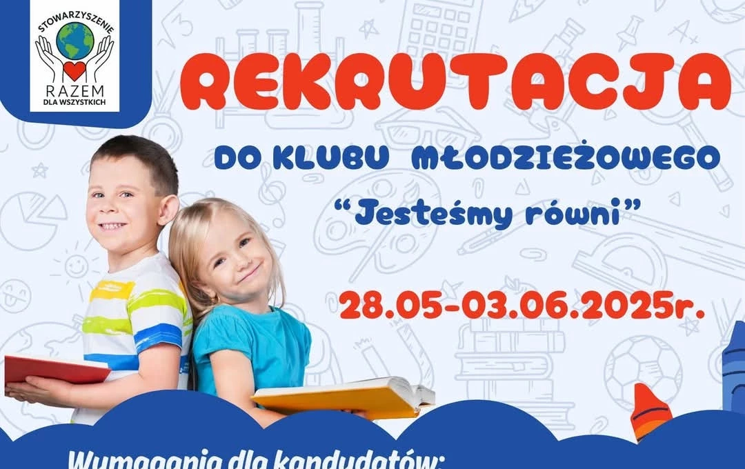 Zdjęcie do Rekrutacja do Klubu Młodzieżowego "Jesteśmy r&oacute;wni"
