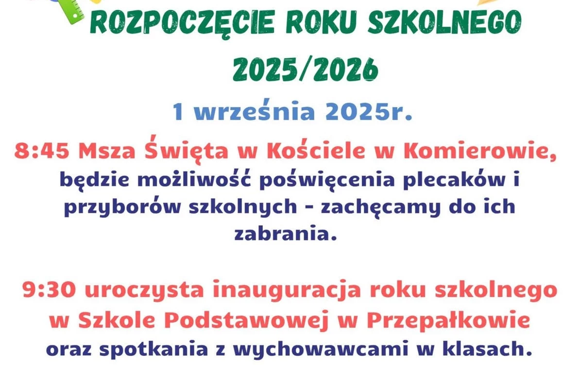 Zdjęcie do Uroczyste Rozpoczęcie Roku Szkolnego 2025/2026